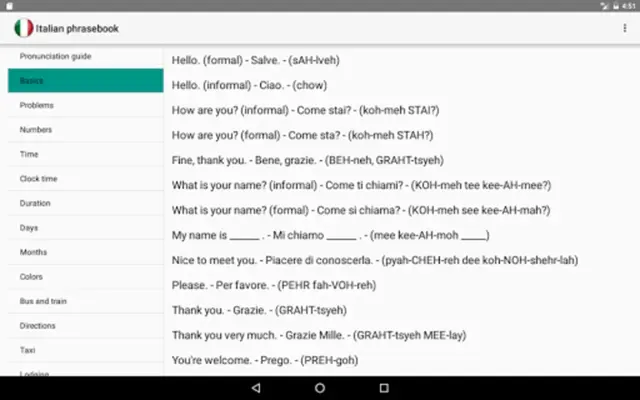 Итальянский разговорник android App screenshot 1