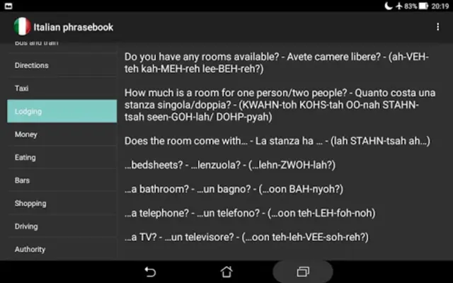 Итальянский разговорник android App screenshot 2